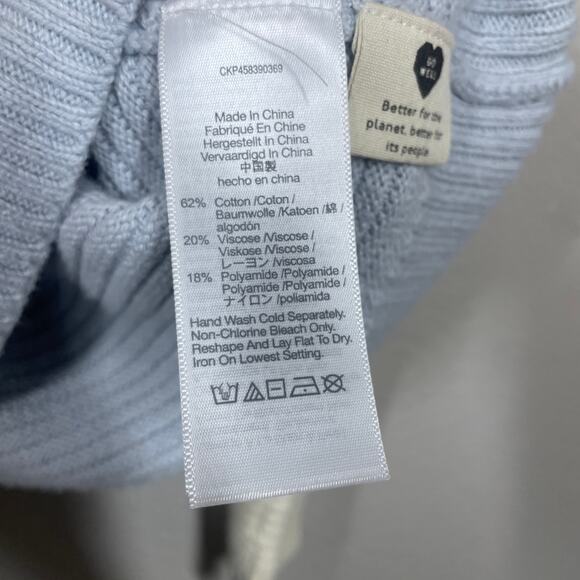 Madewell Small Greensboro Button Back Sweater Cream Periwinkle Colorblock - Picture 9 of 10